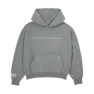 The Tortured Poets Department Gray Hoodie Front