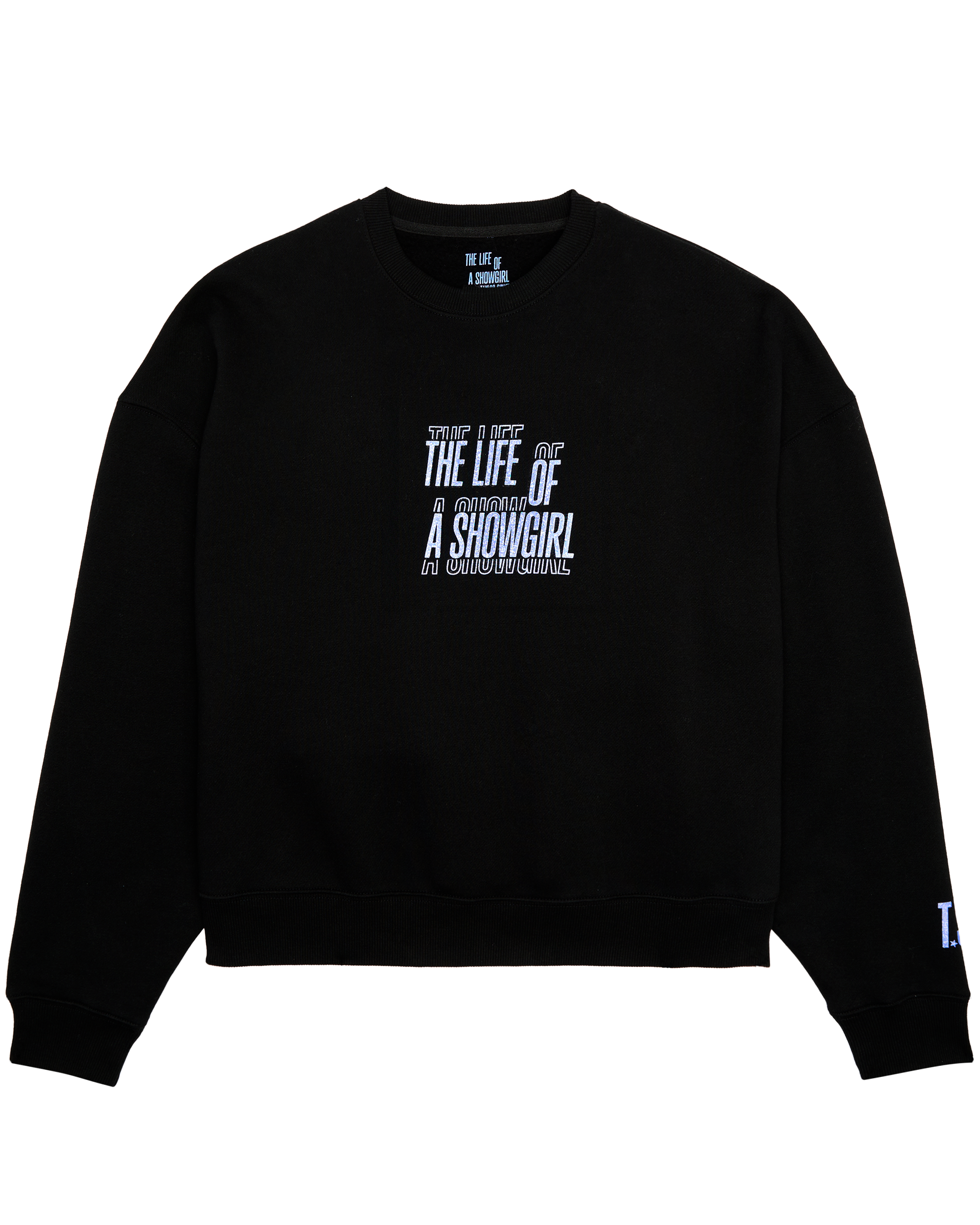 The Life of a Showgirl Film Strip Black Crewneck Sweatshirt Front