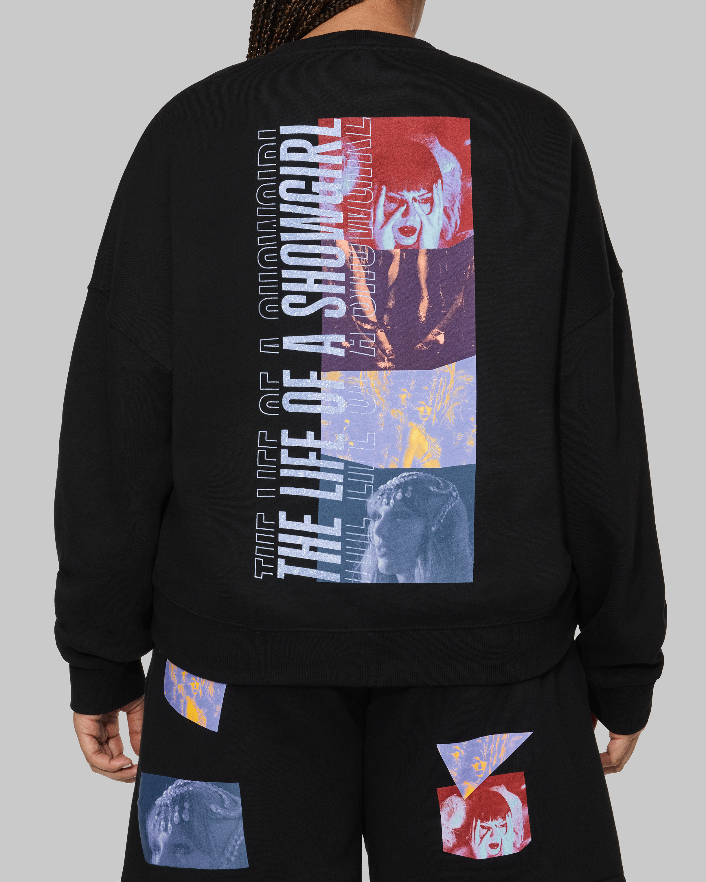 The Life of a Showgirl Film Strip Black Crewneck Sweatshirt Back