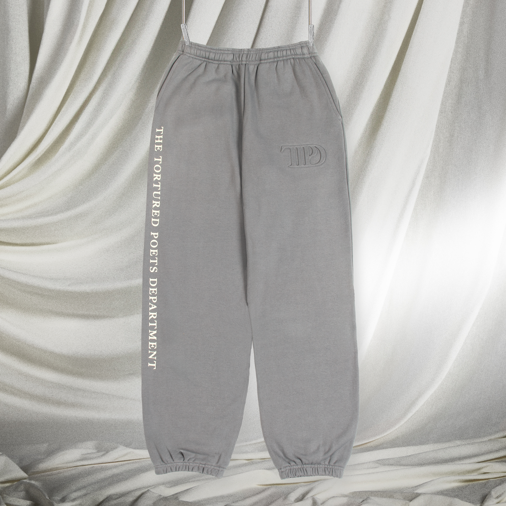 TTPD Gray Embossed Sweatpants Front