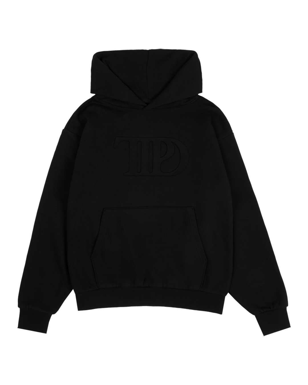 TTPD Black Embossed Hoodie Front