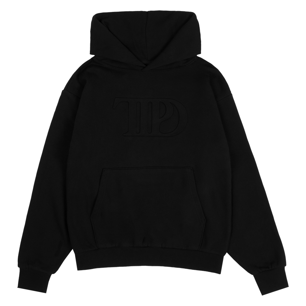 TTPD Black Embossed Hoodie Front