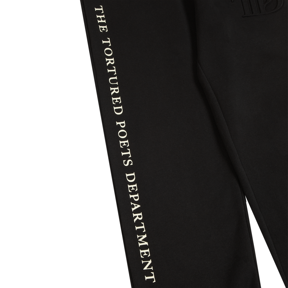 TTPD Black Embossed Sweatpants Detail Leg
