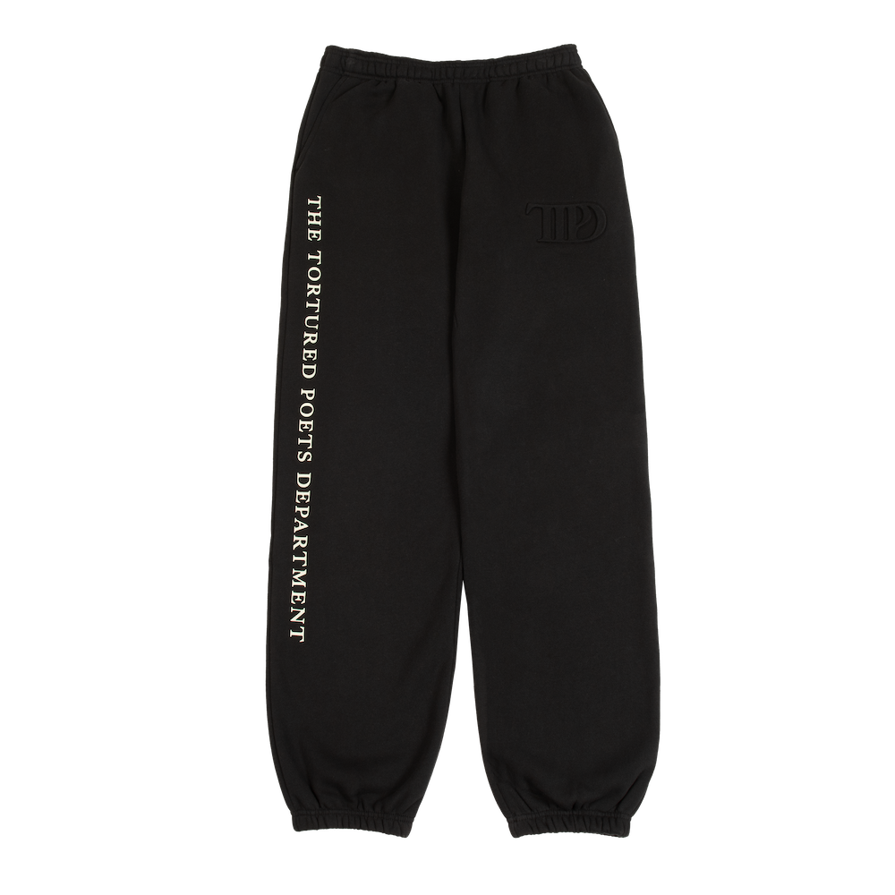 TTPD Black Embossed Sweatpants Front