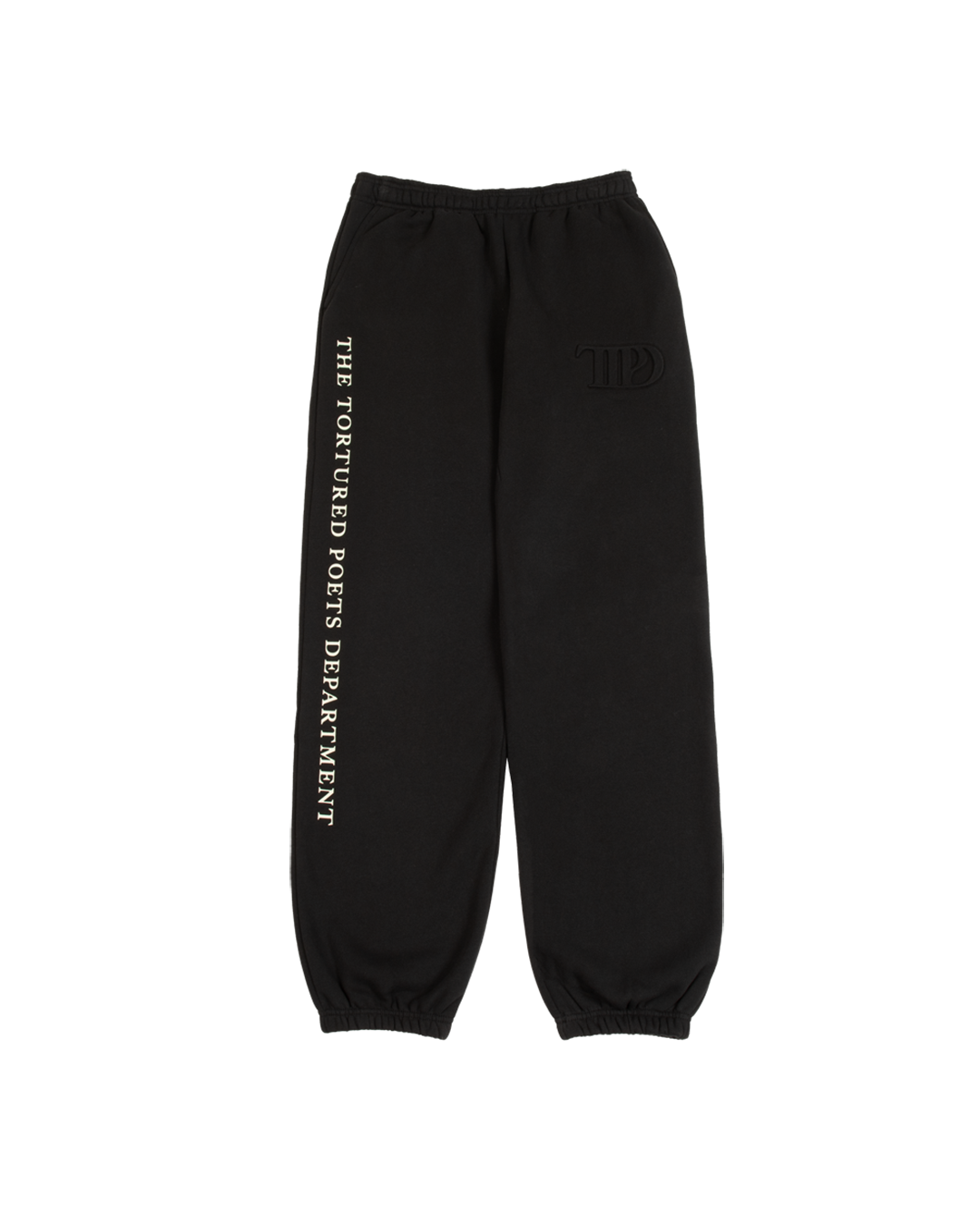 TTPD Black Embossed Sweatpants Front