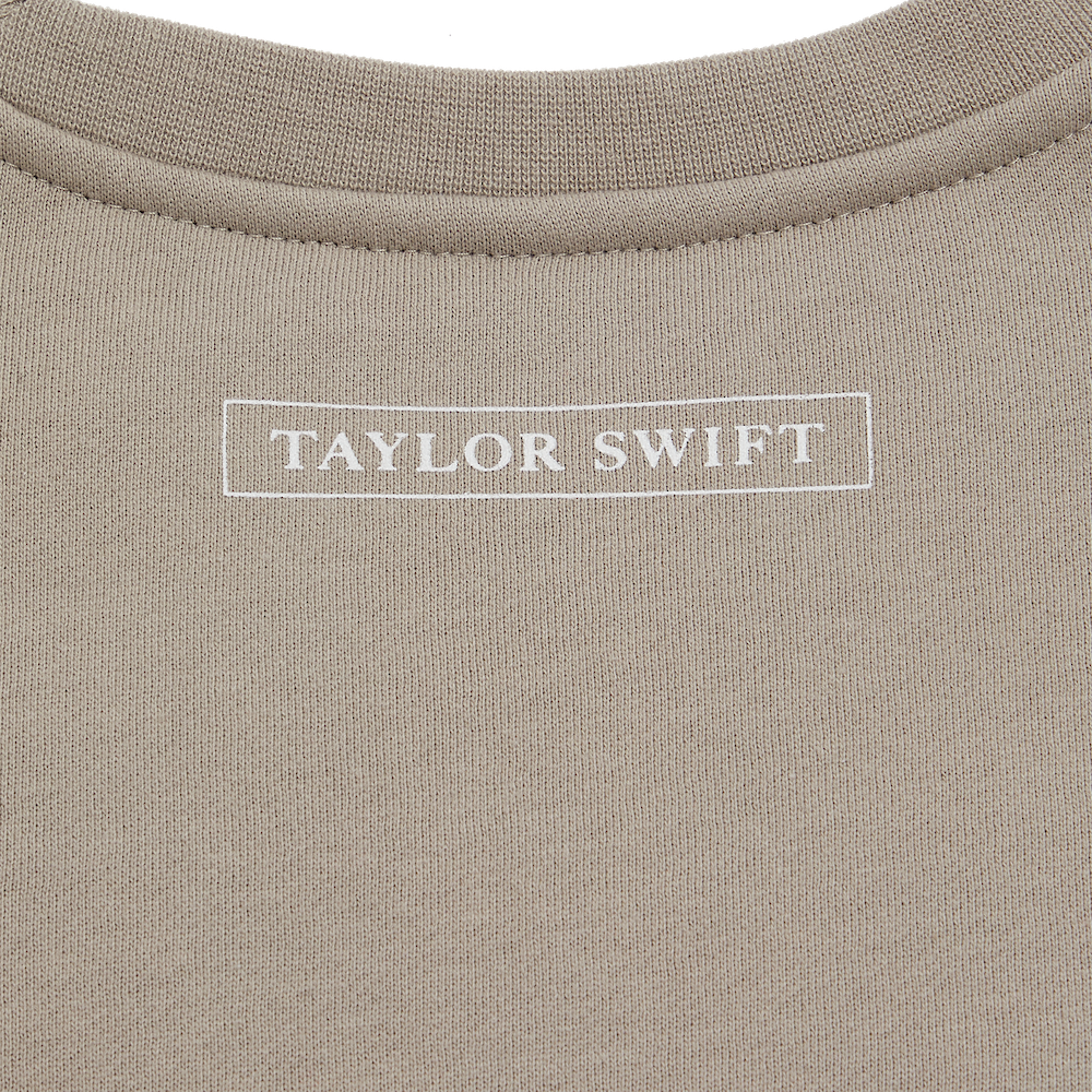 The Tortured Poets Department Beige Crewneck Back Print Detail