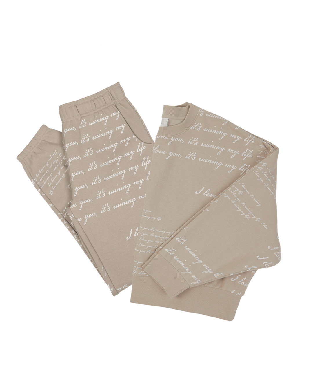 I Love You It's Ruining My Life Boxy Cropped Crewneck Set