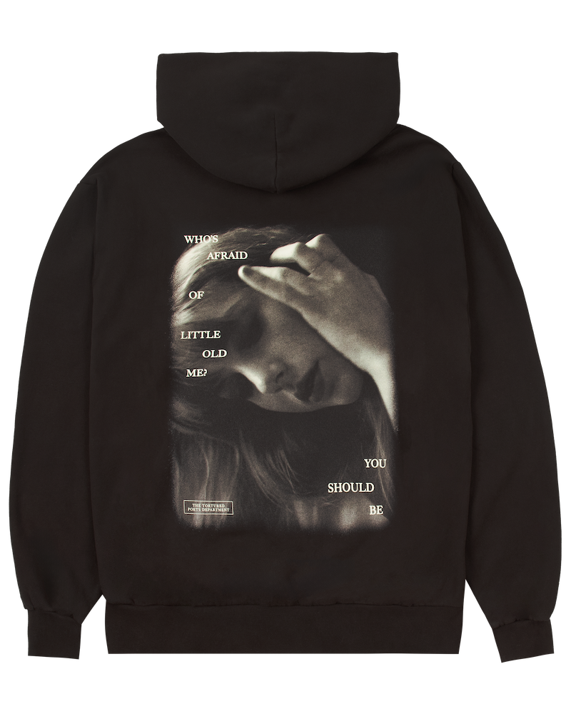 Who's Afraid Of Little Old Me? Dark Brown Hoodie back