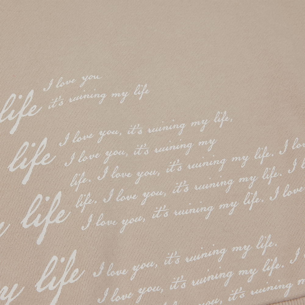 I Love You It's Ruining My Life Boxy Cropped Crewneck Close Up