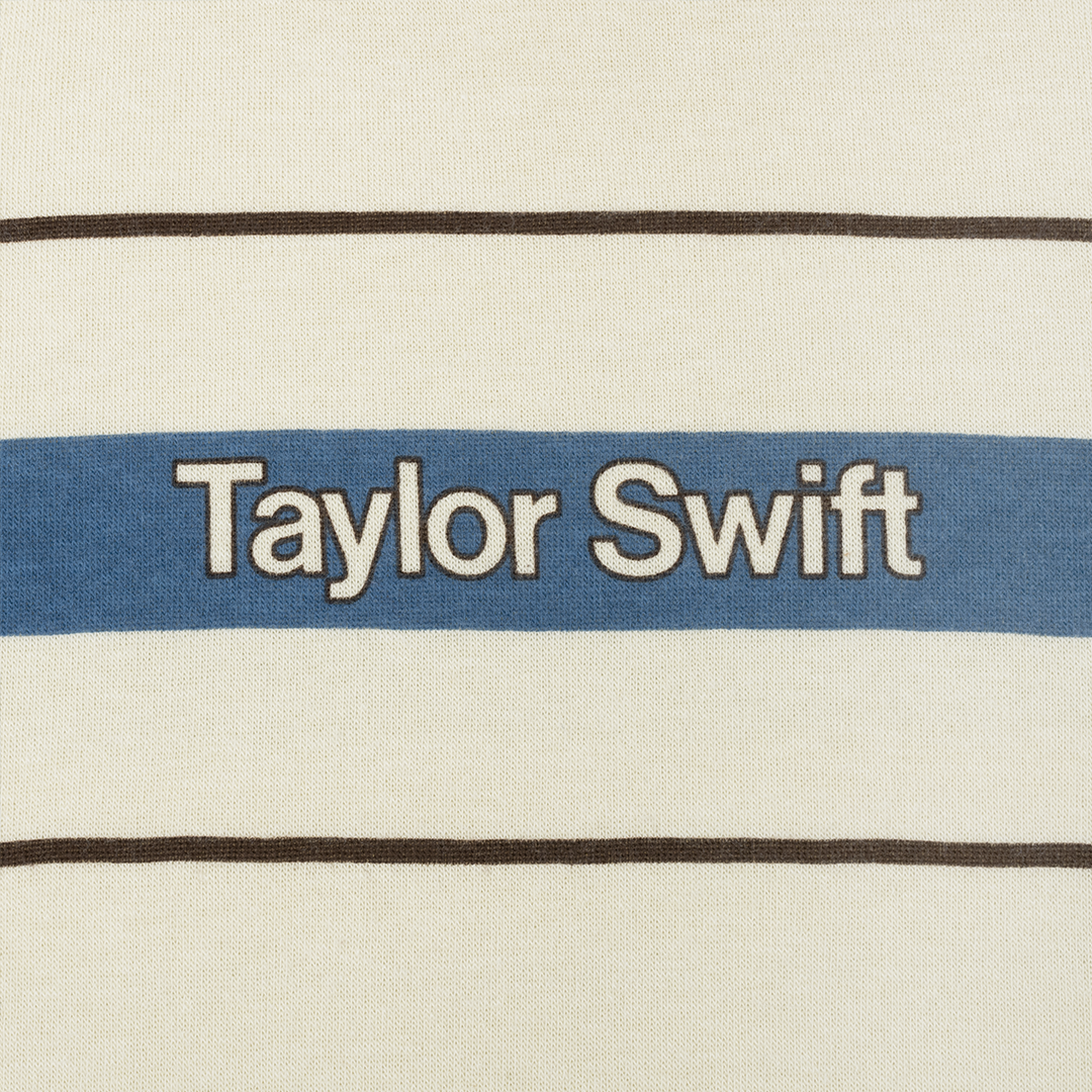 Taylor Swift Midnights Striped Crewneck Detail TS