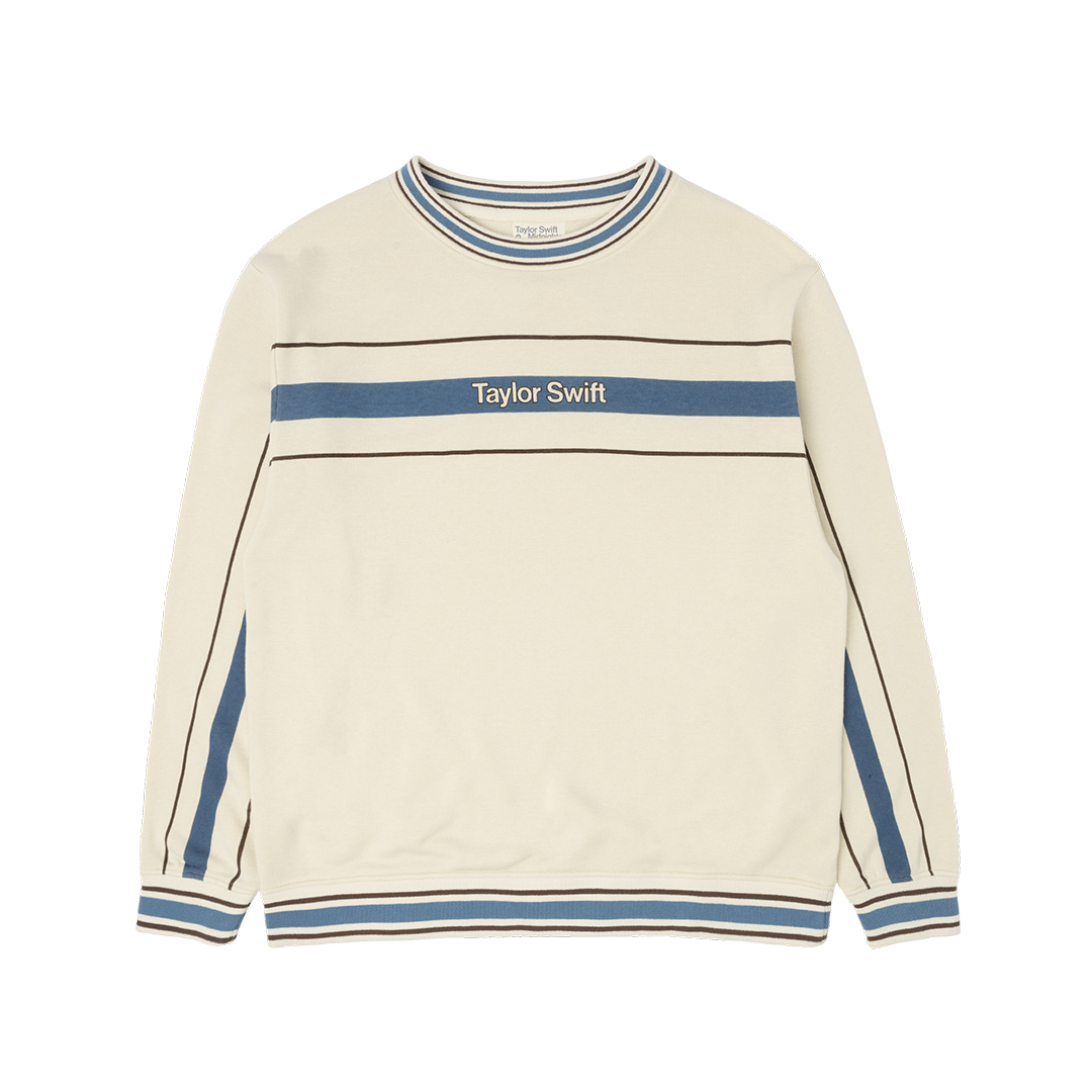 Taylor Swift Midnights Striped Crewneck Front