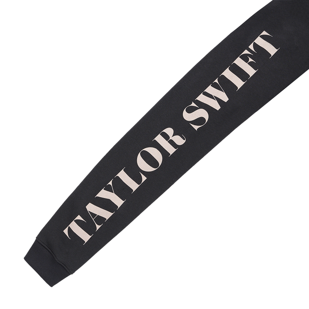 Taylor Swift The Eras Tour Black Hoodie "TAYLOR SWIFT" On Sleeve