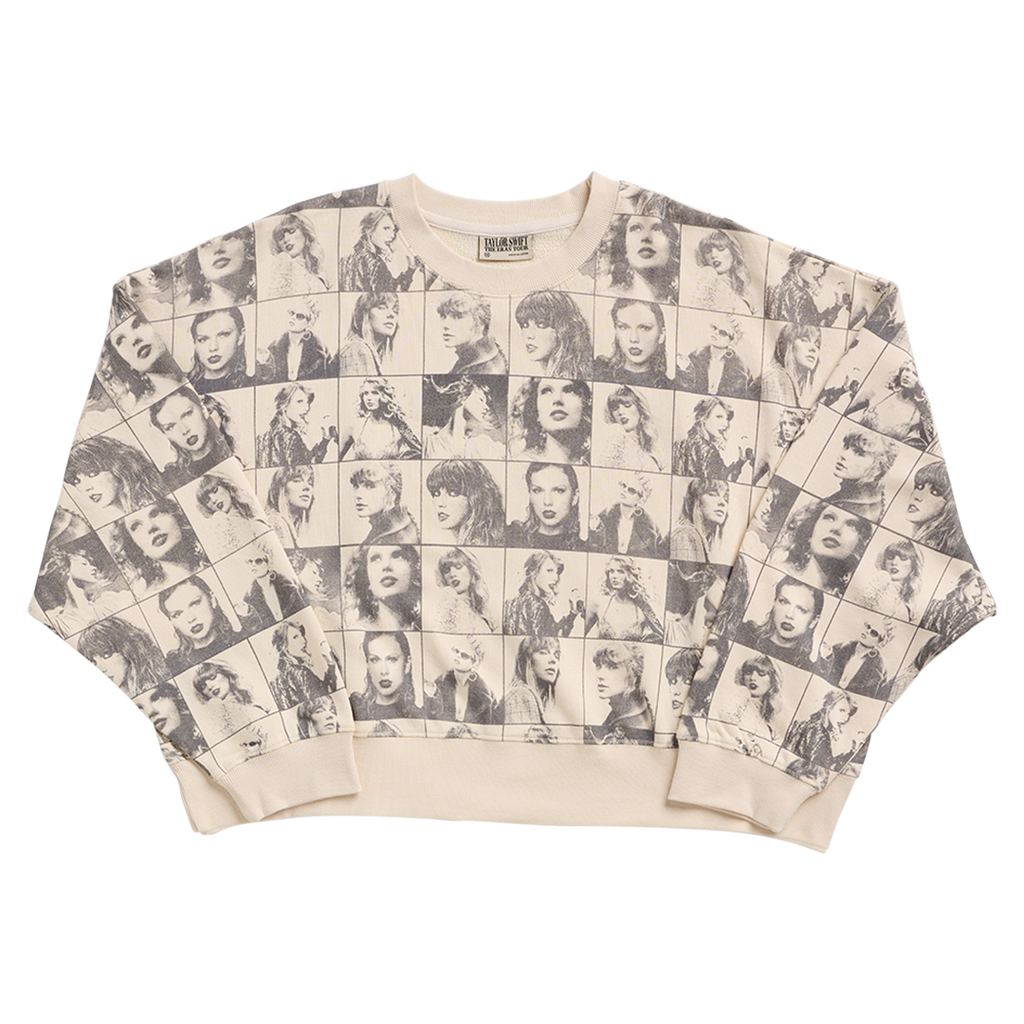 Taylor Swift The Eras Tour Cropped Beige Pullover Front