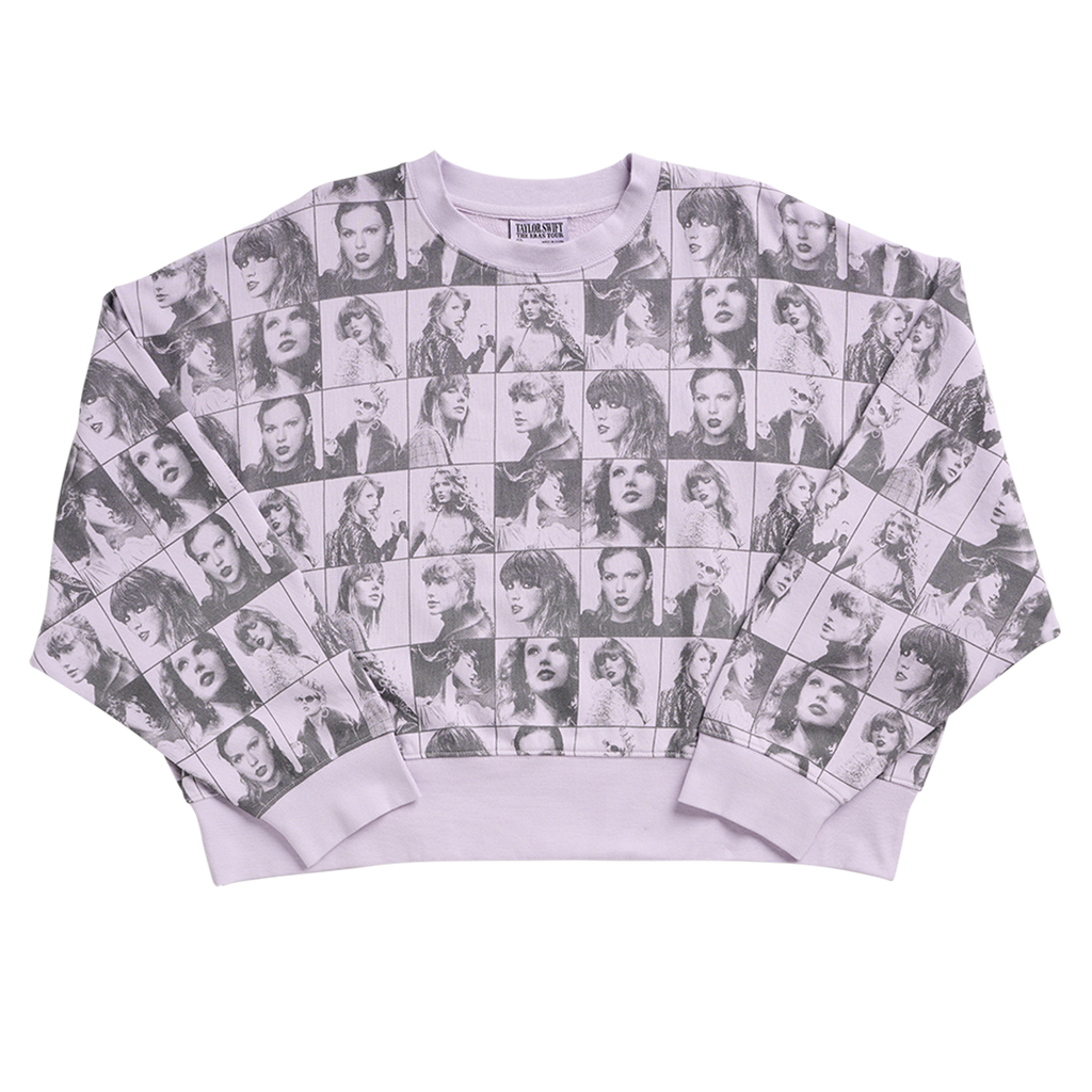 Taylor Swift The Eras Tour Cropped Lavender Pullover Front