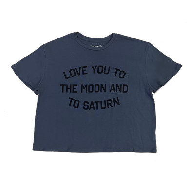 To the Moon and Saturn Cropped Pocket T-Shirt